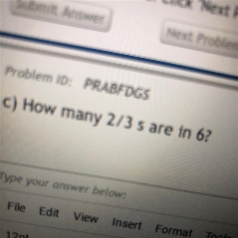 How many 2/3s are in 6 please answer-example-1