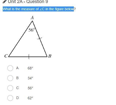 What is the measure of ∠C in the figure below-example-1