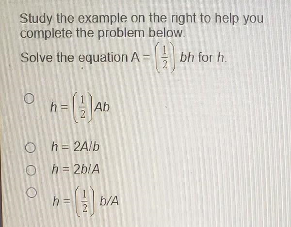 Don't exactly understand how to solve this equation ​-example-1