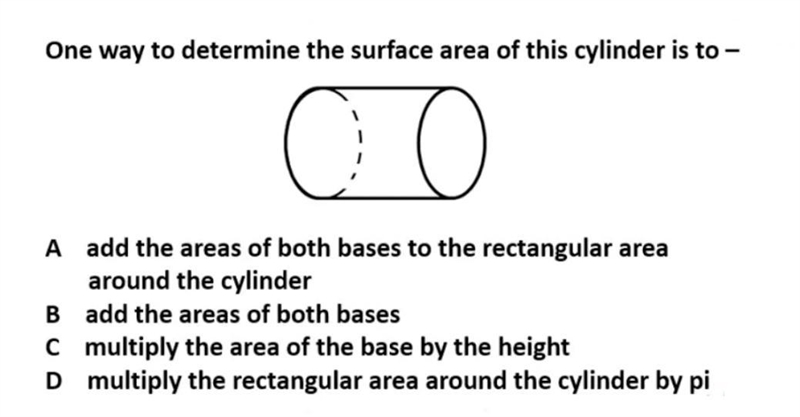 One way to determine the surface area of this cylinder is to --example-1