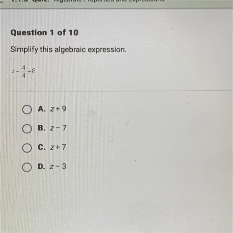 Simplify this algebraic expression.-example-1