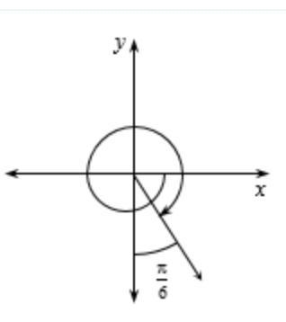 Find the measure of the angle shown by the arrow(in radians)-example-1