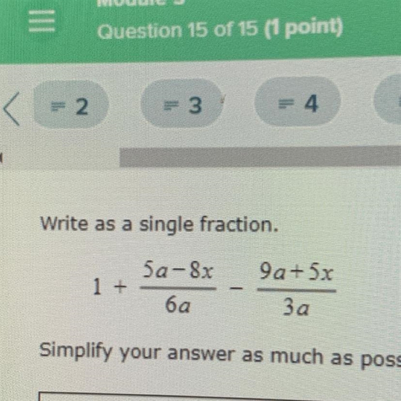 Write as a single fraction simply your answer as much as possible-example-1