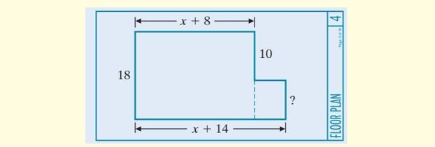 Write the perimeter of the floor plan shown as an algebraic expression in x-example-1