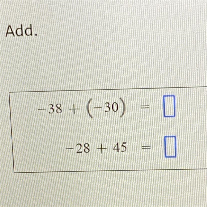 -38 +(30) = 28 + 45 =-example-1