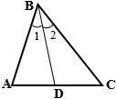 Given: ΔABC m∠1=m∠2 D∈ AC , BD = DC m∠BDC=100° Find: m∠A, m∠B, m∠C-example-1