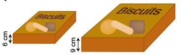 Two similar biscuit tins hold the same type of biscuits. The net mass of biscuits-example-1