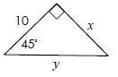 Solve for x and y. Round to the nearest tenth.-example-1