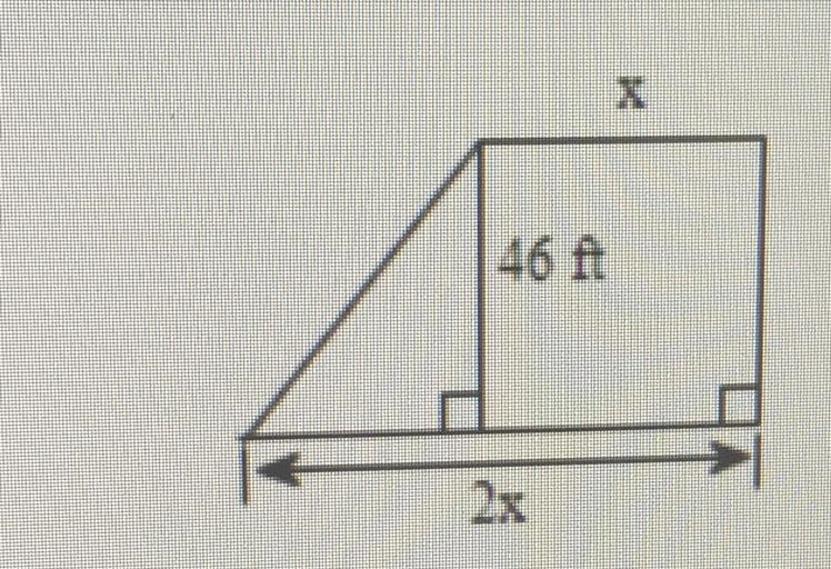 The schoolyard has an area of 3864 ft.² The section that is in the shape of a triangle-example-1