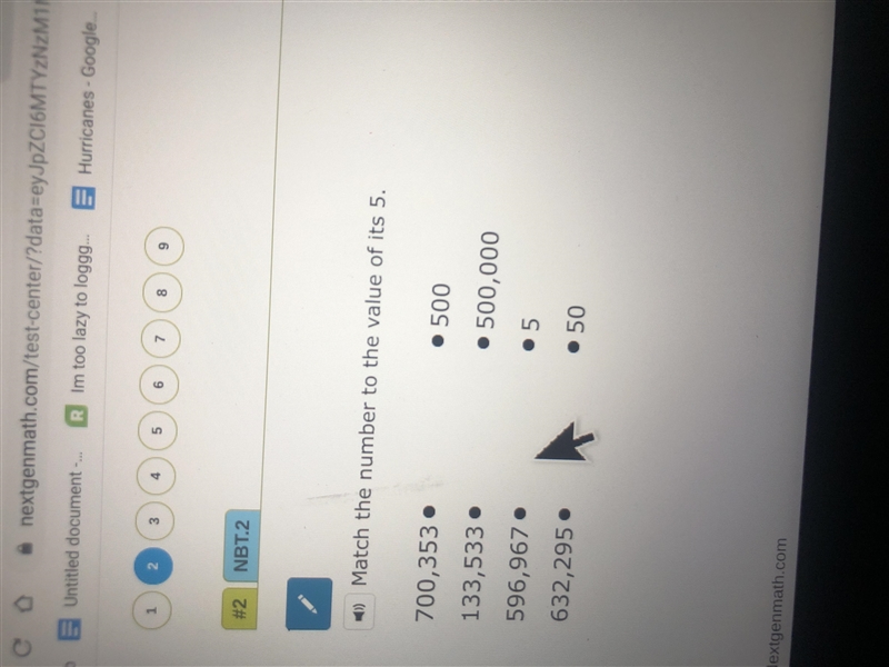 Math the number to the value of its 5-example-1