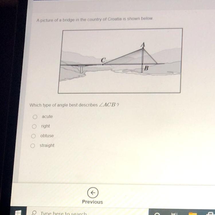 A picture of a bridge in the country of Croatia is shown below Which type of angle-example-1