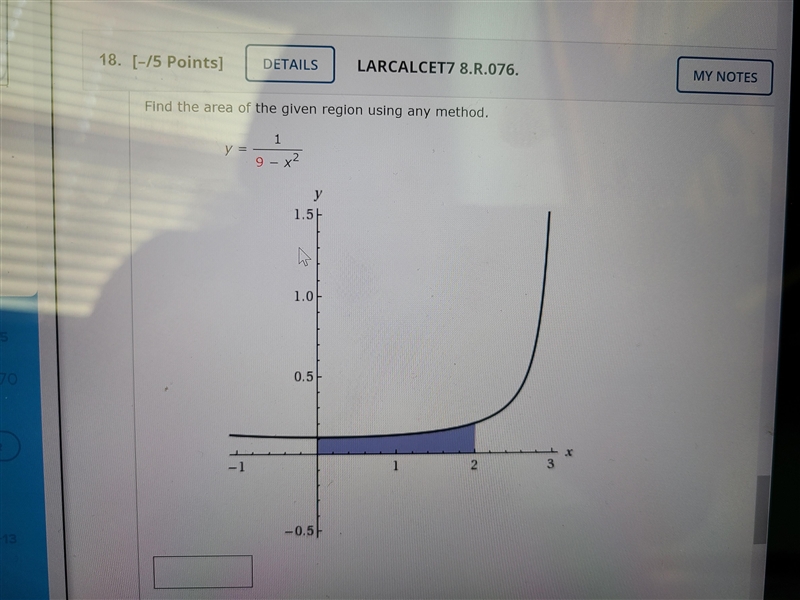 Find the area of the given region using any method.-example-1