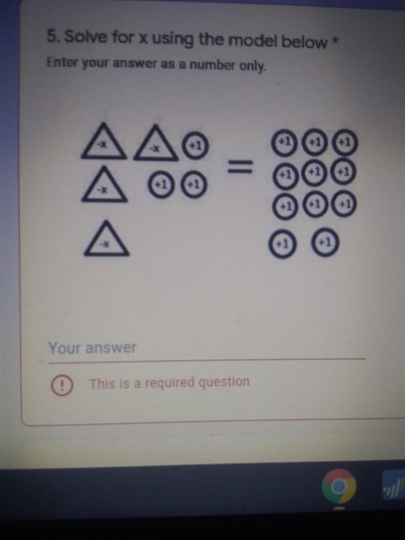 5. Solve for x using the model below* Enter your answer as a number ​-example-1