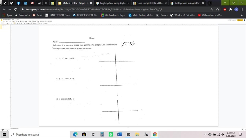 please help all i need is the slope in case the points are hard to see here they are-example-1