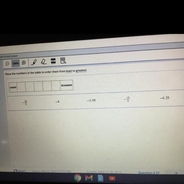 Place the numbers in the table to order them from least to greatest. Pllssss-example-1