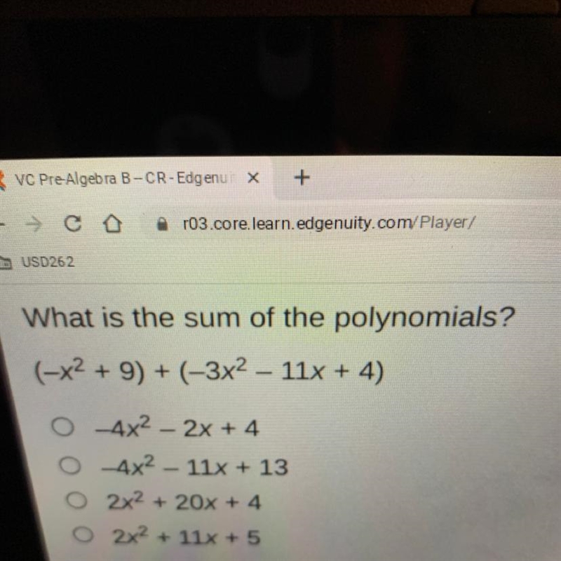 What is the sum of the polynomials?-example-1