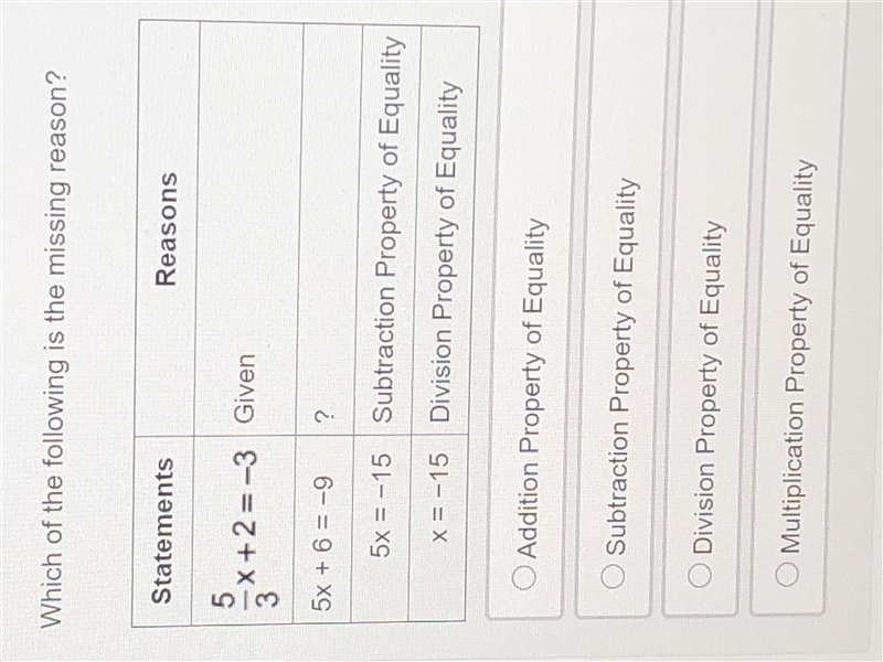 Which of the following is thw missing reason?-example-1