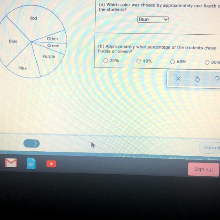 Each student in a school was asked, "What is your favorite color?" The circle-example-1