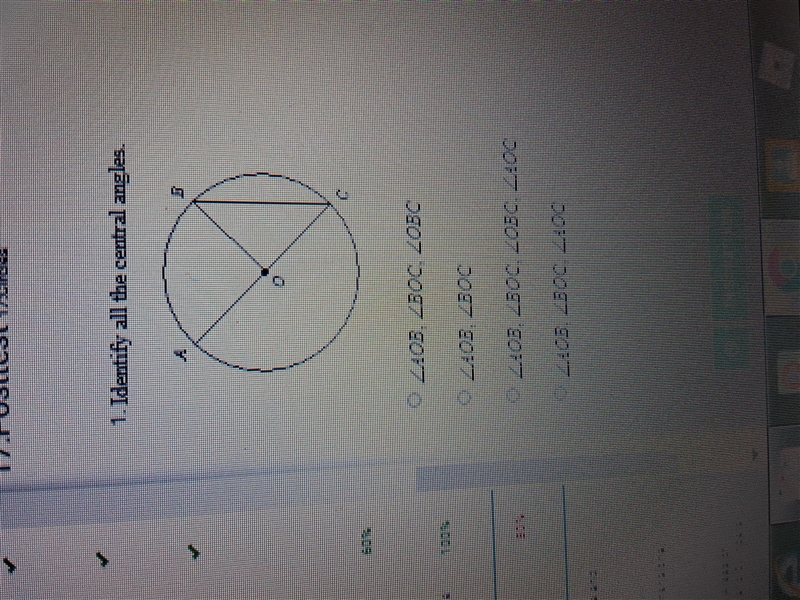 Identify all the central angles-example-1