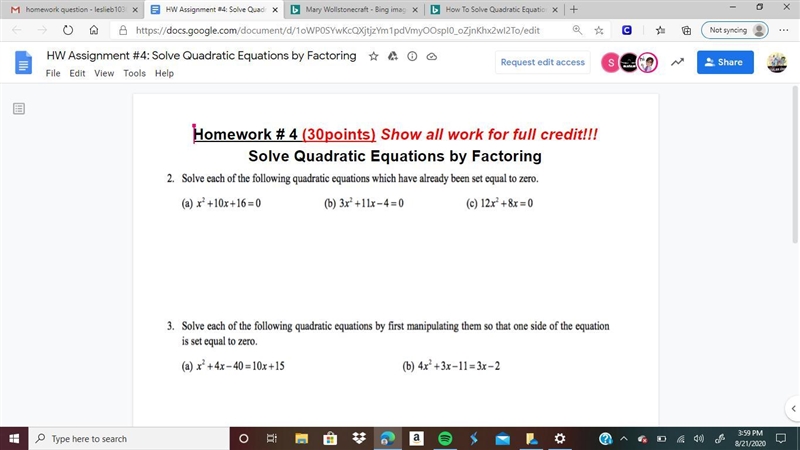 Trig: Solve Quadratic Equations by Factoring help with 2b and 2c-example-1