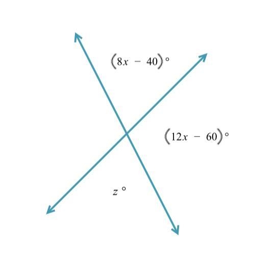 Given the figure below, find the values of x and z-example-1