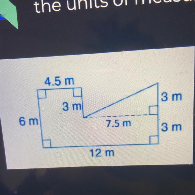 Find the area of the figure. (Use “sq units” as the units of measure) Hints: Break-example-1