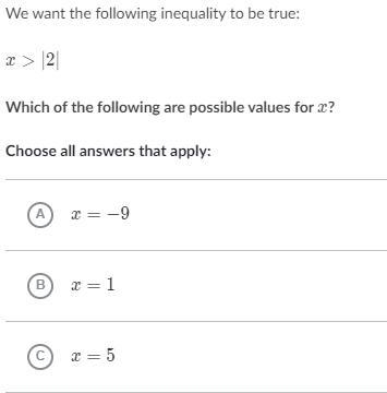 Which of the following are possible values for x?-example-1