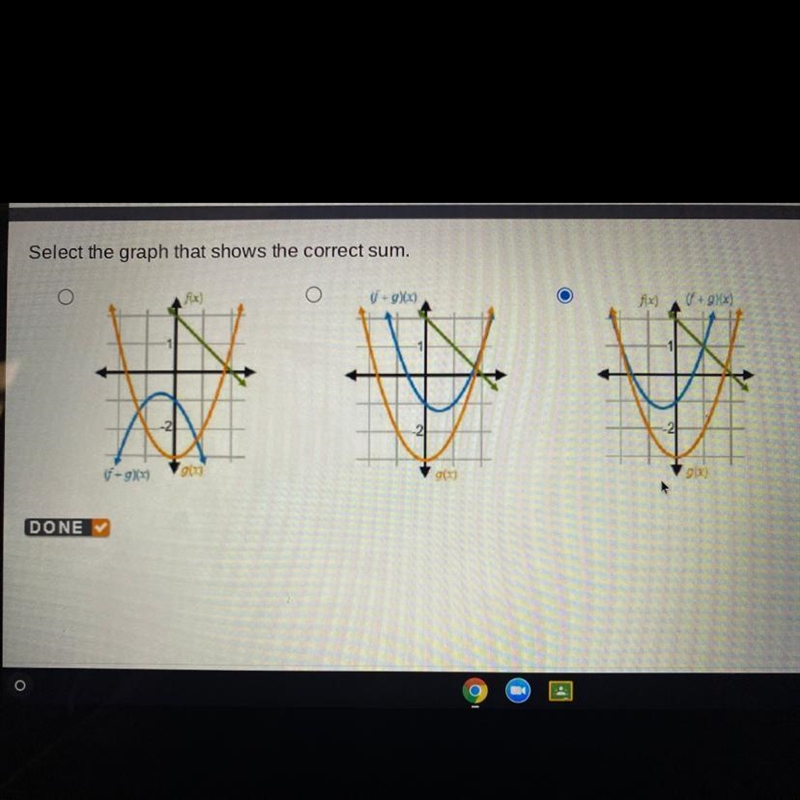 Select the graph that shows the correct sum.-example-1