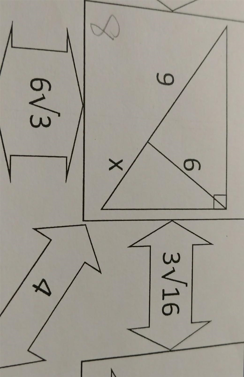 HELP ASAP the answer is on one of the arrows shown​ find x please show work-example-1