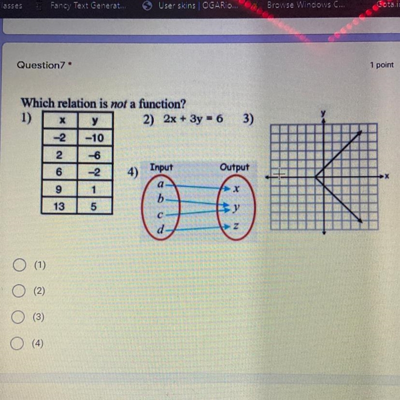 Which relation is not a function?-example-1