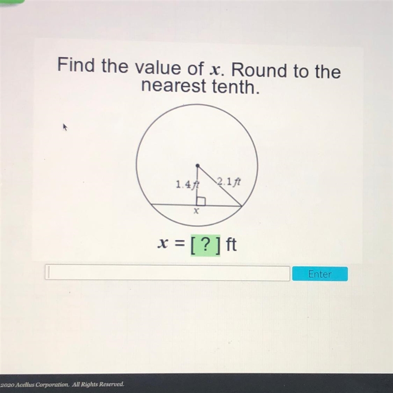 Find the value of x. Round to the nearest tenth. 2.14 1.47 n X X = E [?] ft Enter-example-1