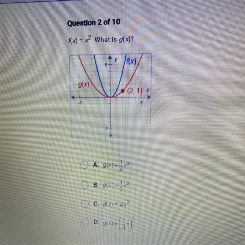 F(x) = x2. What is g(x)?-example-1