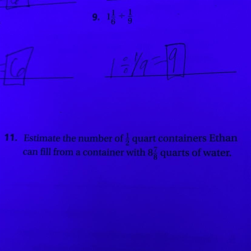 11. Estimate the number of quart containers Ethan can fill from a container with 8 quarts-example-1