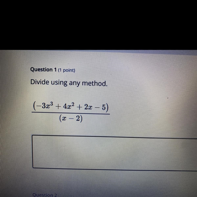 Divide using any method. . -3.23 + 4x2 + 2x – 5) 2-example-1