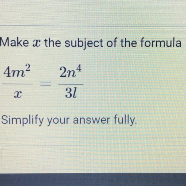 Make x the subject of the formula-example-1