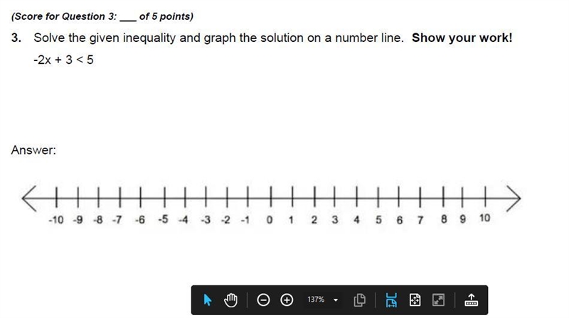 50 PONTIS Score for Question 3: ___ of 5 points) 3. Solve the given inequality and-example-1