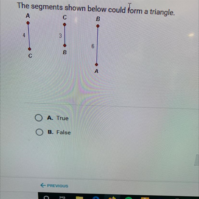 The segments shown below could be a form triangle.-example-1