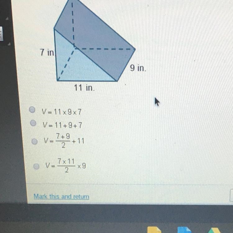 Which equation can be used to find the volume of this solid?(HURRY)-example-1