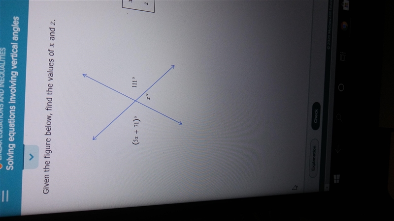 Given the figure below find the values of x and z-example-1