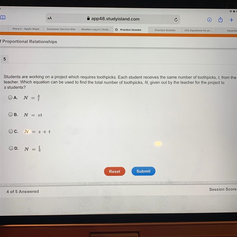 Which equation can be used to find the total number of toothpicks?-example-1