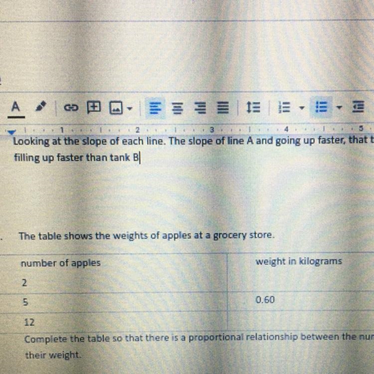 The table shows the weight of apples at a grocery store complete the table so that-example-1