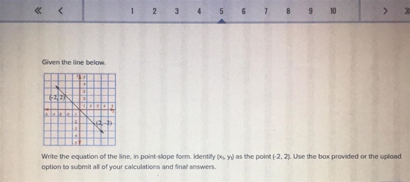 Write the equation of the line, in point-slope form. Identify (x, y) as the point-example-1