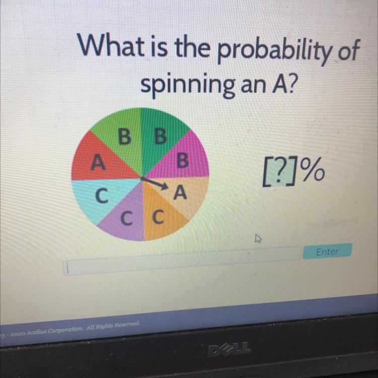 What is the probability of spinning an A-example-1