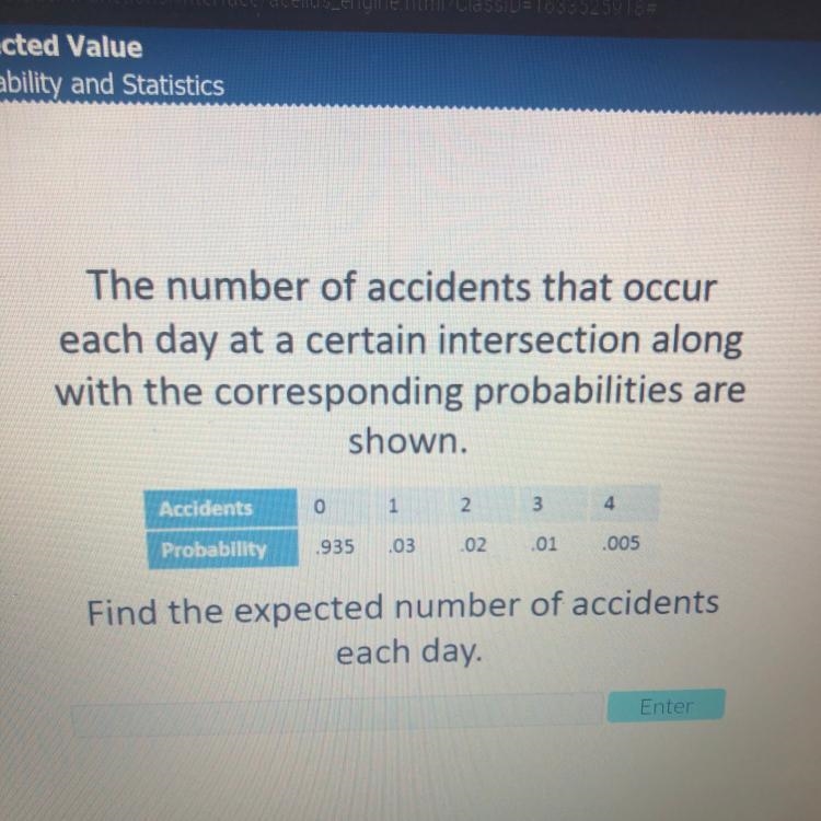 The number of accidents that occur each day at a certain intersection along with the-example-1