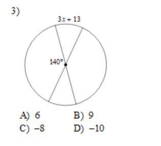 Solve for x. Assume that lines appear to diameters are actual diameters.-example-1