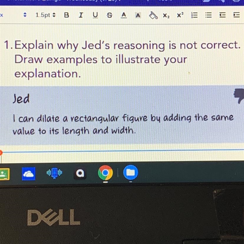 Explain why Jed’s reasoning is not correct. Draw examples to illustrate your explanation-example-1