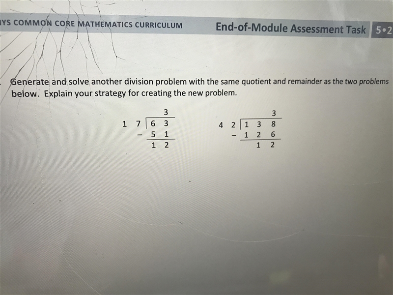 Generate and solve another division problem with the same quotient and remainder as-example-1