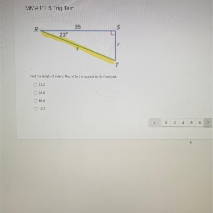 Find the length of side s. Round to the nearest tenth if needed.-example-1