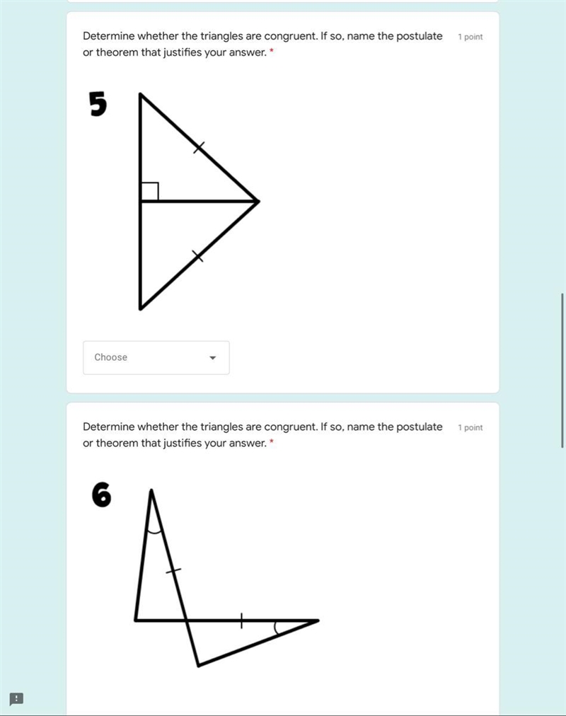 ￼ I need help the answers that are there are SSS SAS ASA AAS HL and Not enough information-example-1