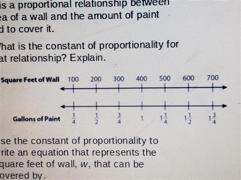 There is a proportional relationship between the area of a wall and the amount of-example-1